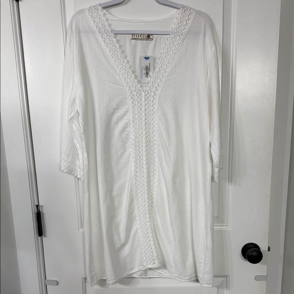 White beach cover up